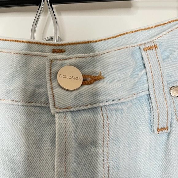 GOLDSIGN The Benefit High Rise Straight Leg Jeans Light Wash 29 - Picture 10 of 13